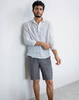 Charcoal Gray Linen Shorts