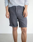 Charcoal Gray Linen Shorts