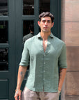 Sea Green Irish Linen Shirt