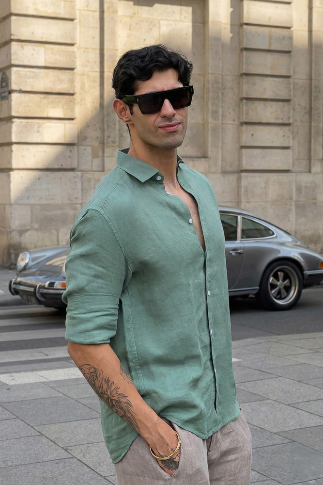 Sea Green Irish Linen Shirt  Stan Edition