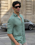 Sea Green Irish Linen Shirt