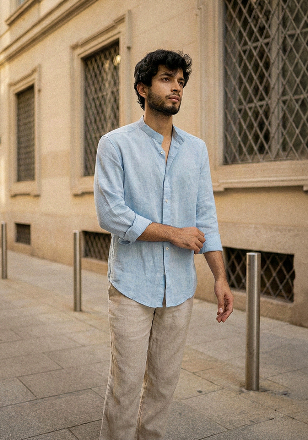 Sky Blue Irish Linen Shirt