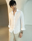 White Irish Linen Shirt