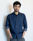 Lightweight Denim Shirt in Dark Wash