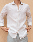 Natural Stripe Finest Irish Linen Shirt