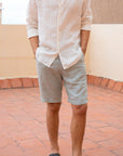Mint Green Linen Shorts