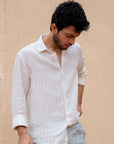 Natural Stripe Finest Irish Linen Shirt