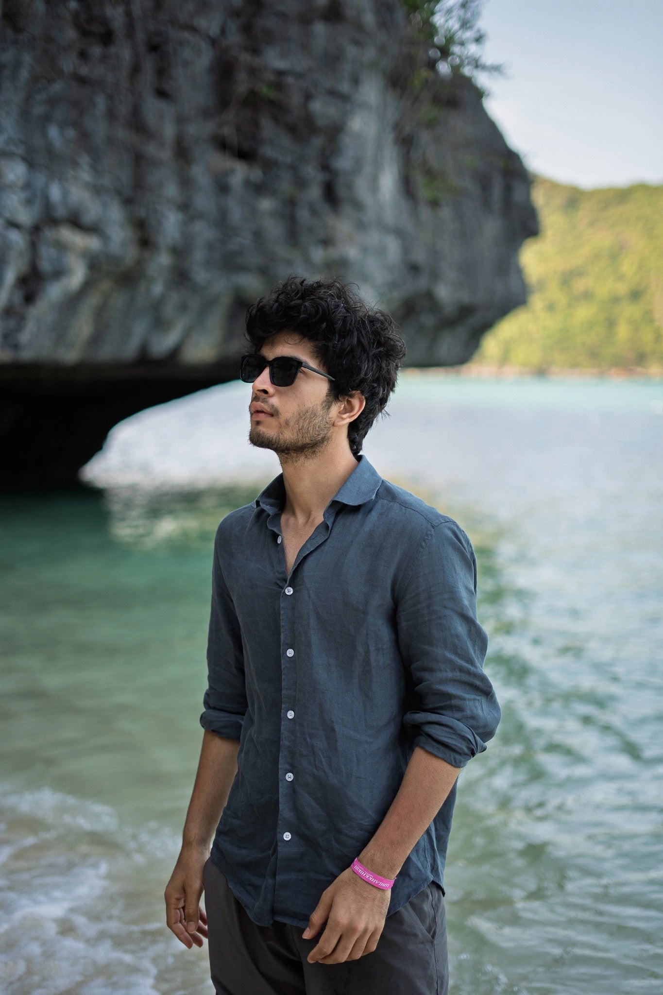 (Bestseller) Grey Linen Shirt