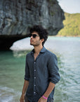 (Bestseller) Grey Linen Shirt
