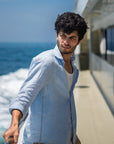Sky Blue Pure Linen Shirt - 70 Lea