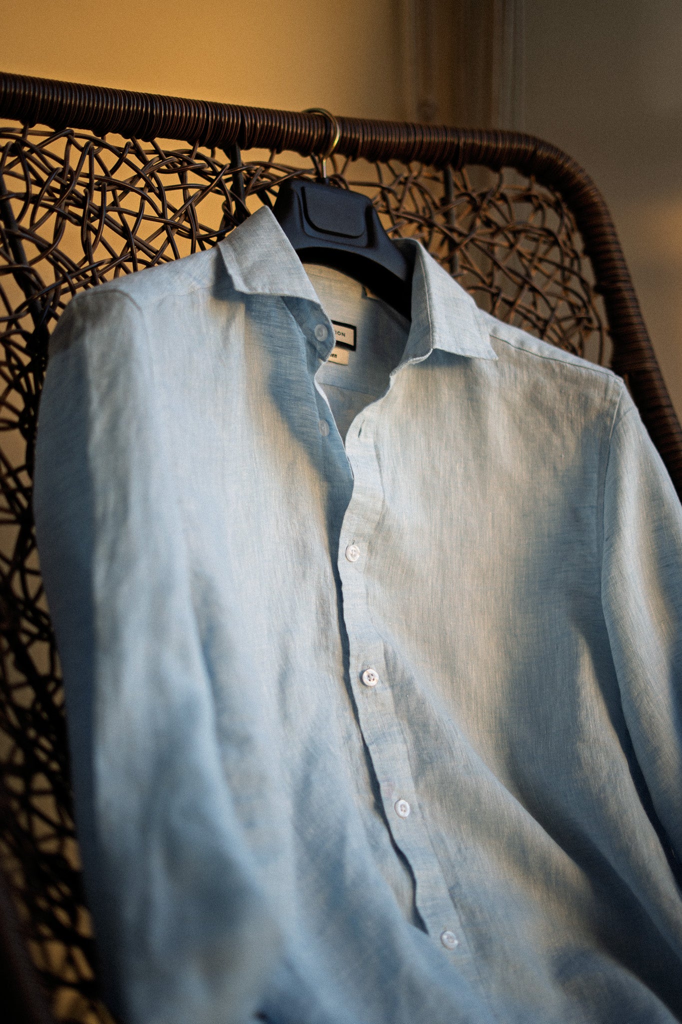 Sky Blue Pure Linen Shirt - 70 Lea