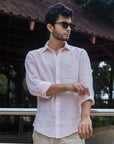 Light Pink Pure Linen Shirt - 70 Lea