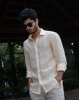 Yellow Pure Linen Shirt - 70 Lea