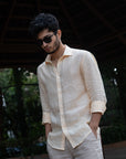 Yellow Pure Linen Shirt - 70 Lea (with Custom durable buttons)