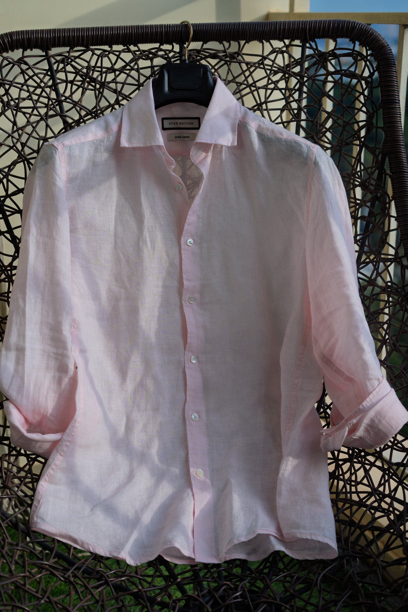 Light Pink Pure Linen Shirt - 70 Lea