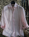 Light Pink Pure Linen Shirt - 70 Lea