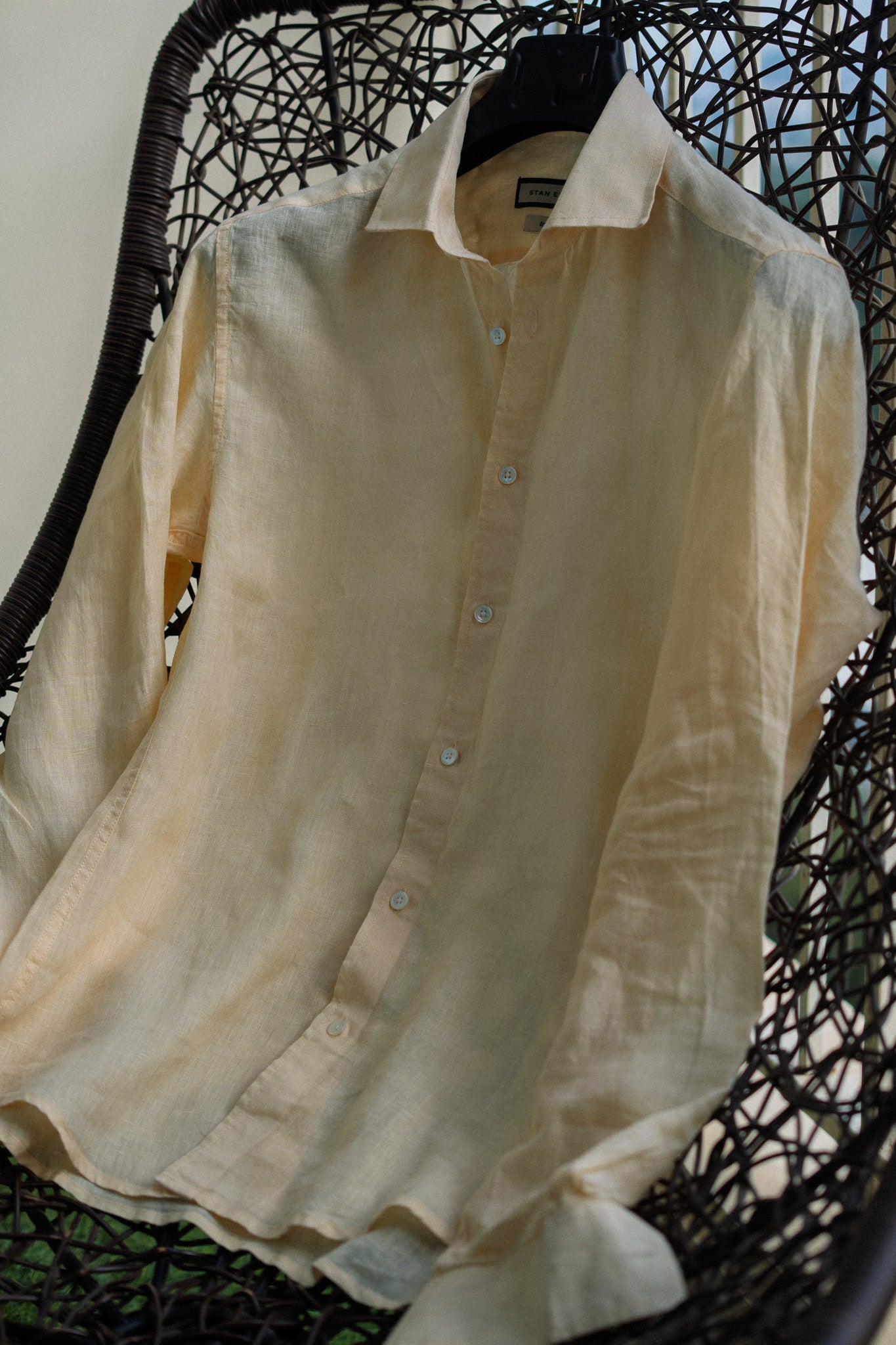 Yellow Pure Linen Shirt - 70 Lea