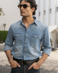 Midweight Denim Shirt in Light Wash