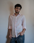 Light Pink Pure Linen Shirt - 70 Lea