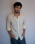Yellow Pure Linen Shirt - 70 Lea (with Custom durable buttons)