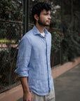 The Baird McNutt Irish Linen Shirt - Chambray Blue