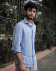 The Baird McNutt Irish Linen Shirt - Chambray Blue