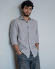 Rhino Grey Irish Linen Shirt - 70 LEA