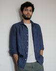 Ink Blue Pure Linen Shirt