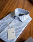 Blue Striped 100% Cotton Shirt