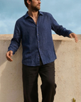 Ink Blue Pure Linen Shirt
