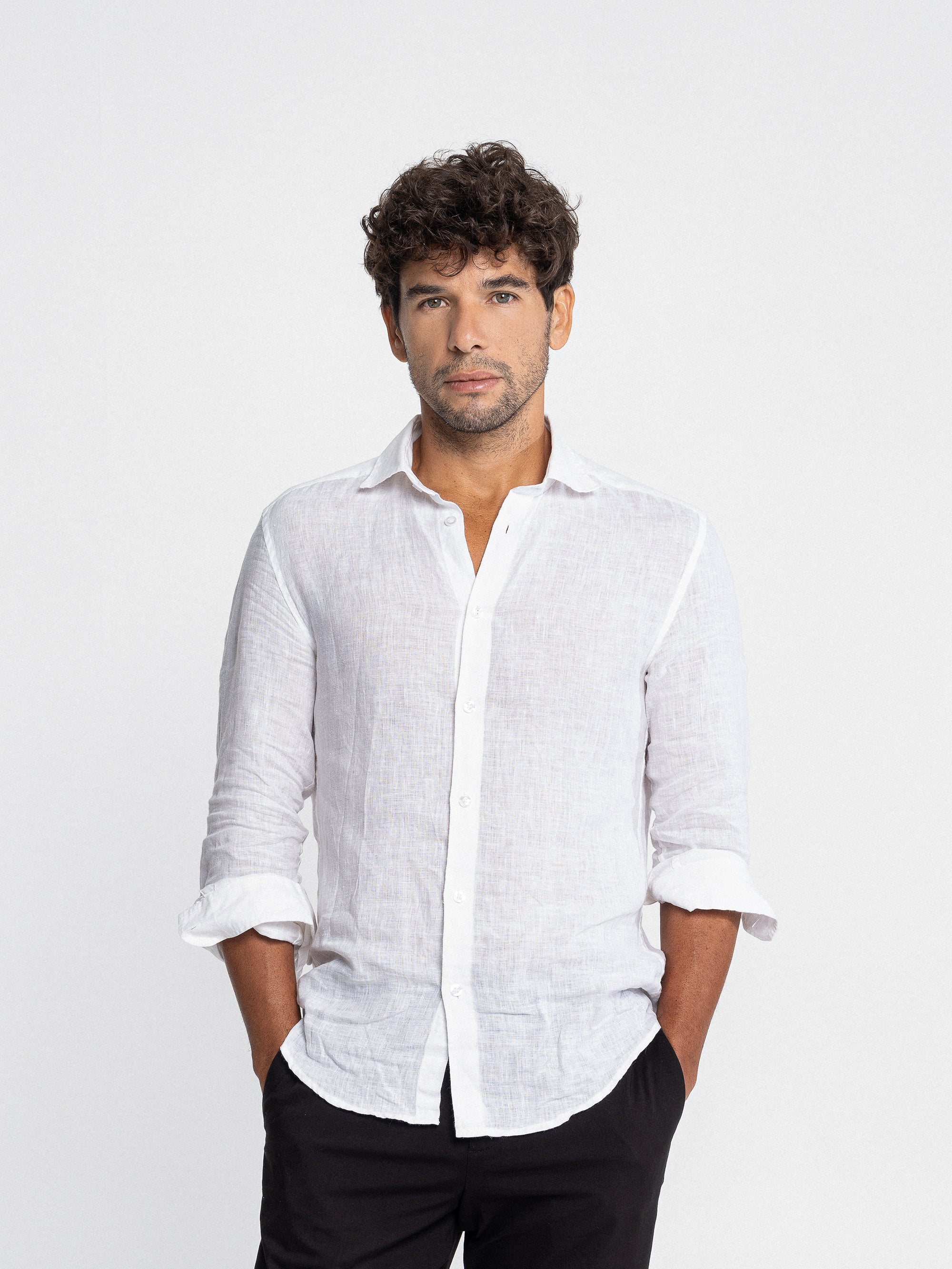 White Irish Linen Shirt