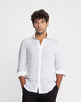 White Irish Linen Shirt