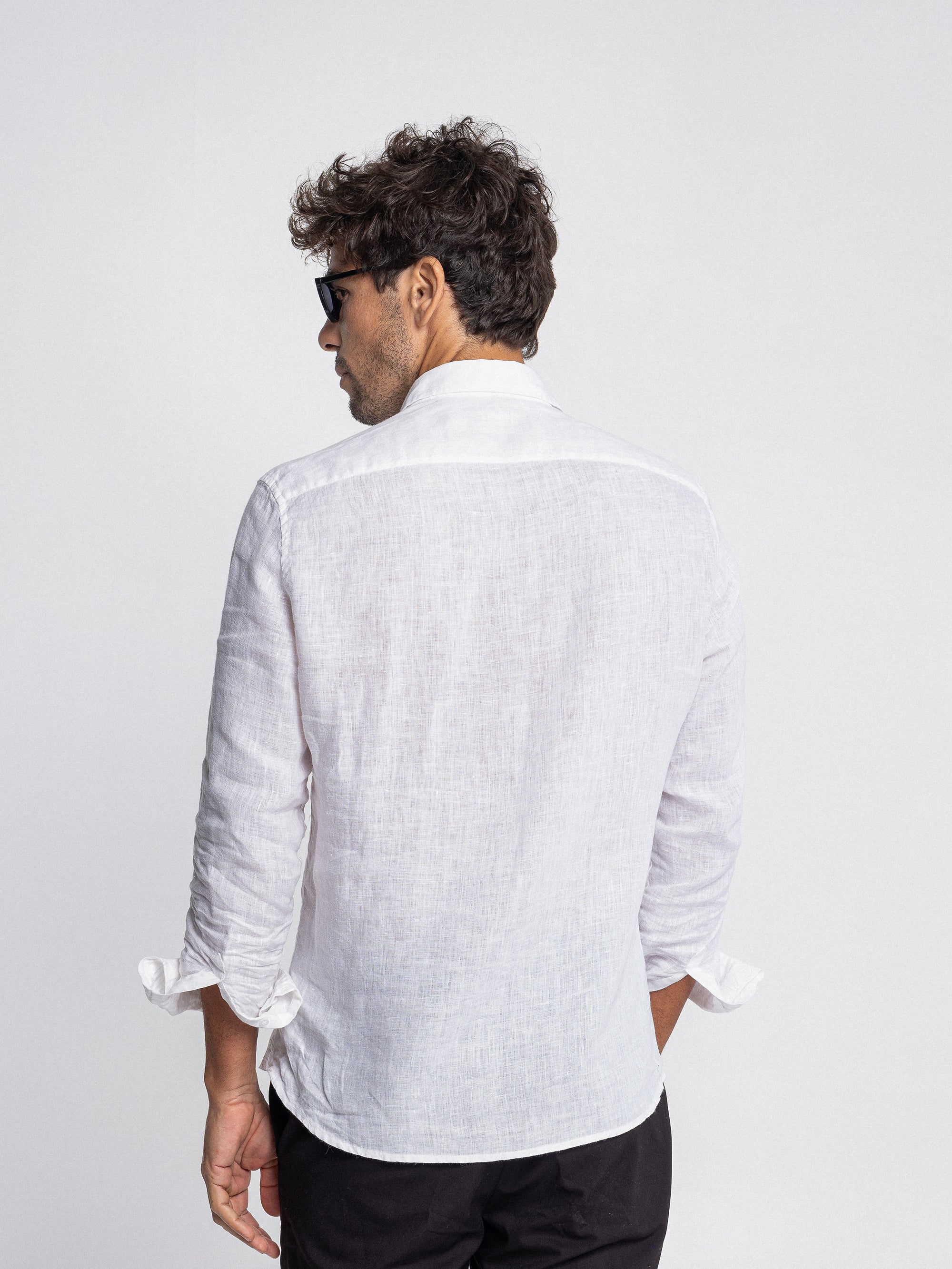 White Irish Linen Shirt