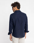 Navy Blue Irish Linen Shirt