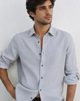 Rhino Grey Irish Linen Shirt - 70 LEA