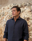 Ink Blue Pure Linen Shirt