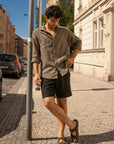 Dusty Olive Irish Linen Shirt - 70 LEA