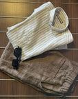 Beige Striped Irish Linen Shirt