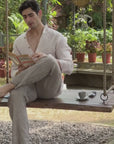 Beige Pure Linen Shirt - 70 Lea