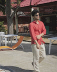 (Bestseller) Coral Red Linen Shirt