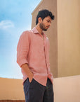Dusty Pink Pure Linen Shirt