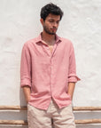 Dusty Pink Pure Linen Shirt