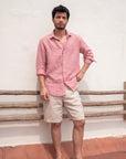 Dusty Pink Pure Linen Shirt