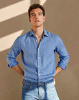 Irish Linen Shirt - Ice Blue