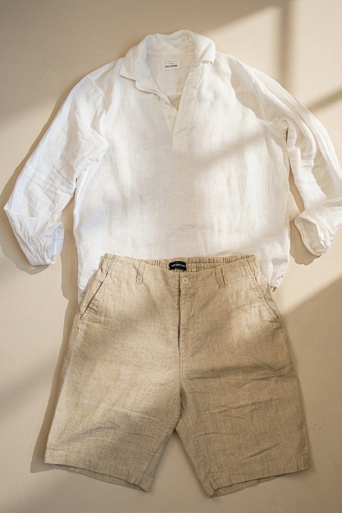 Beige Linen Shorts