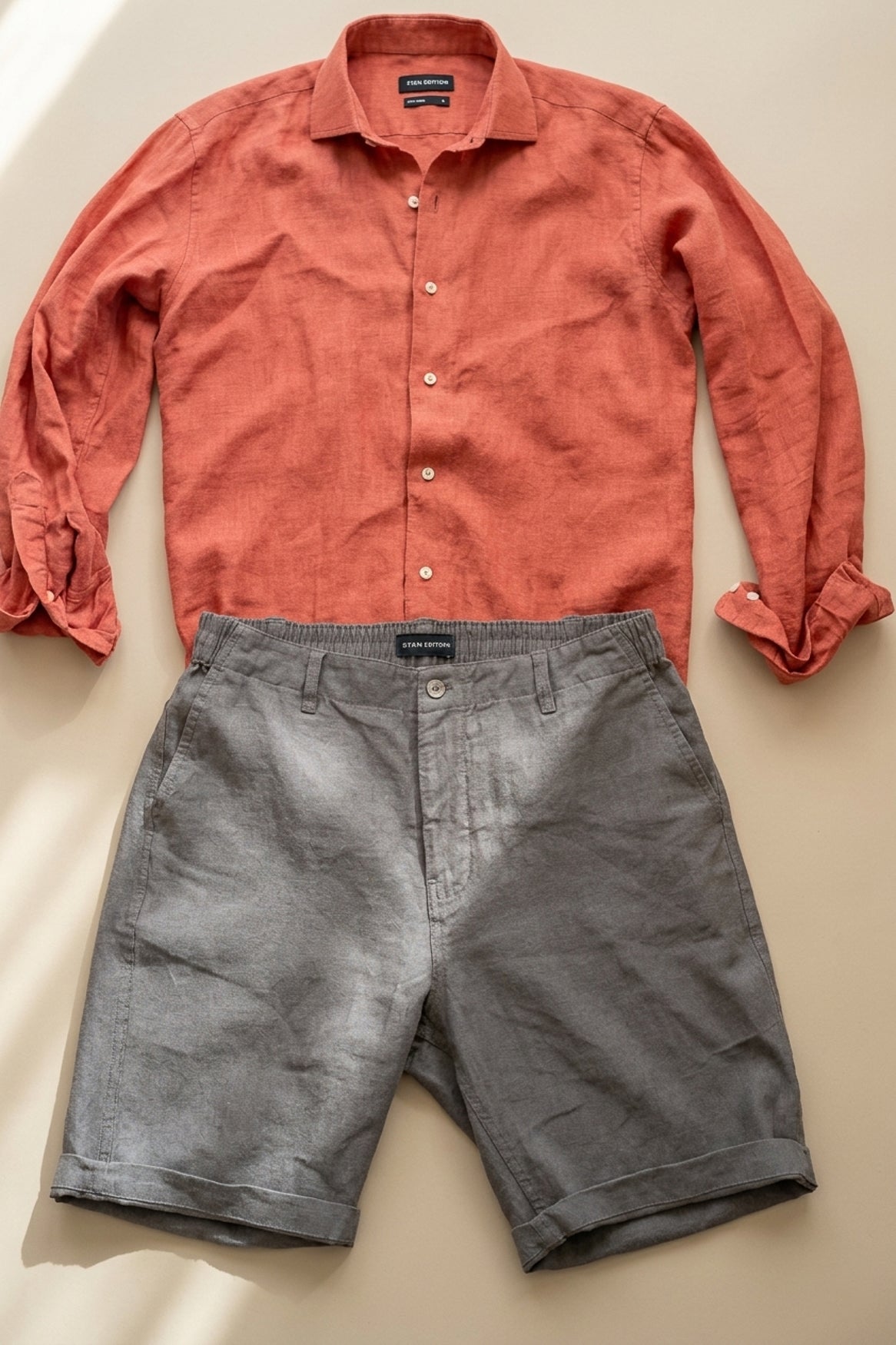 Charcoal Gray Linen Shorts