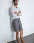 Charcoal Gray Linen Shorts