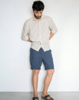 Navy Blue Linen Shorts