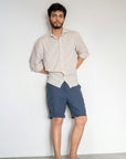 Navy Blue Linen Shorts