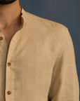 Cream Irish Linen Shirt - 70 Lea Mao Collar